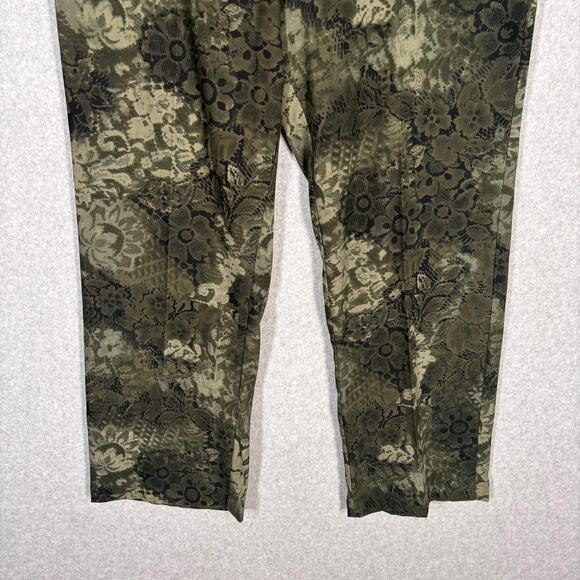 VTG 90s First Option Velvet Pants 16 Floral Lace Forest Hunter Maximalist Luxury - Picture 3 of 10